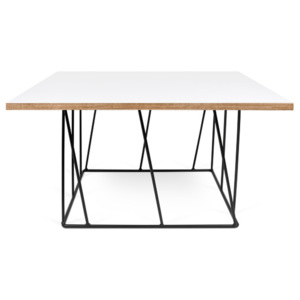 Bílý konferenční stolek s černými nohami TemaHome Helix, 75 x 75 cm