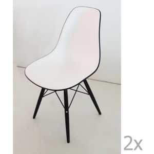 Sada 2 černobílých jídelních židlí Castagnetti Poly