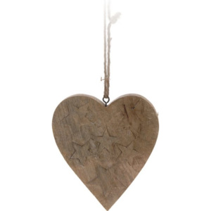 Závěsné dřevěné srdce 14cm