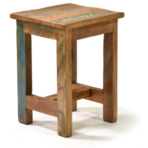 Malá stolička, "Goa" design, starý teak, 24x24x34cm