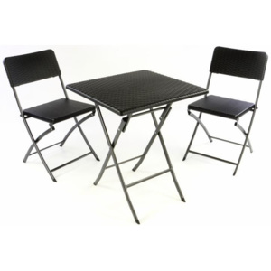 Zahradní set stůl a 2 židle ratanového vzhledu, skládací - OEM D37114