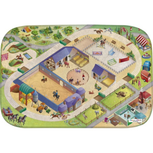 HOUSE OF KIDS Dětský hrací koberec Koně jízdárna 3D Ultra Soft 70x100