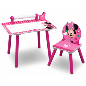 Forclaire Dětský kreslící stůl Minnie Mouse + židlička