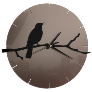 Moderní nástěnné hodiny CLOCK-BIRD TORTORA HMCNH016-tortora (hodiny na stěnu)