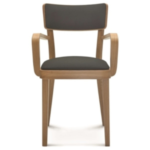 Dřevěná židle s tmavě šedým polstrováním Fameg Lone