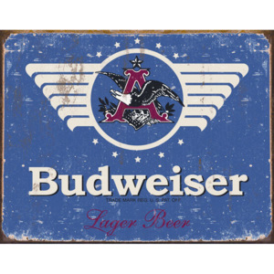 Plechová cedule: Budweiser (logo) - 30x40 cm