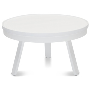 Bílý odkládací stolek z jasanového dřeva s úložným prostorem Woodendot Batea M