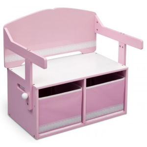 Forclaire Dětská lavice s úložným prostorem růžová