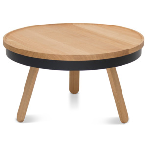 Přírodno-černý odkládací stolek z dubového dřeva s úložným prostorem Woodendot Batea M