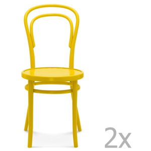 Sada 2 žlutých dřevěných židlí Fameg Jesper