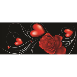 C299VEP Fototapeta: Růže a srdce - 104x250 cm