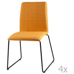Sada 4 žlutých jídelních židlí sømcasa Malina
