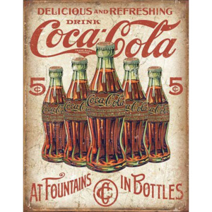 Plechová cedule: Coca-Cola (5$ Bottles) - 40x30 cm