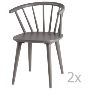 Sada 2 šedých jídelních židlí sømcasa Anya