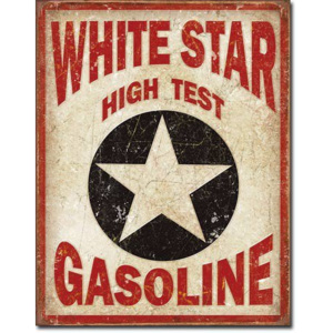 Plechová cedule: White Star Gasoline - 40x30 cm