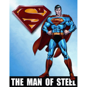 Plechová cedule: Superman (Man of Steel) - 40x30 cm