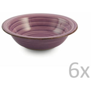 Sada 6 fialových polévkových talířů Villa d'Este New Baita, Ø 21,5 cm