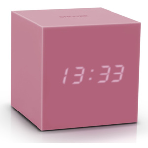 Růžový LED budík Gingko Gravitry Cube