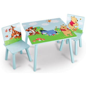 Forclaire Dětský stůl s židlemi Medvídek Pú