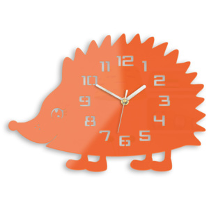 Moderní nástěnné hodiny JEŽKO ORANGE HMCNH053-orange (nalepovací hodiny na stěnu)