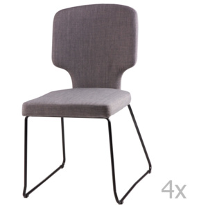 Sada 4 světle šedých jídelních židlí sømcasa Dana