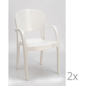 Sada 2 bílých jídelních židlí Castagnetti Penelope
