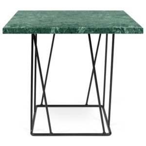 Zelený mramorový konferenční stolek s černými nohami TemaHome Helix, 50 x 50 cm