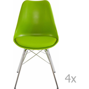 Sada 4 zelených jídelních židlí Støraa Jenny