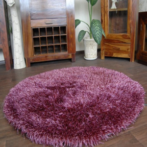 Kulatý koberec LOVE SHAGGY fialový