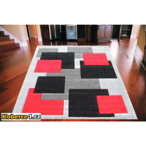 *Kusový koberec Lanta šedočervený, Velikosti 80x150cm