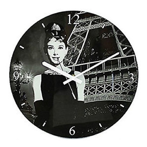 Skleněné hodiny na zeď Audrey Hepburn 48836033MMS