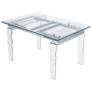 KHome Stůl skleněný VENDOME 200/300 - opti bílý