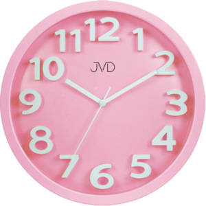 Růžové čitelné netikající tiché dětské hodiny JVD HA48.3 (Růžové hodiny)