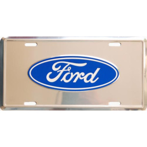 Plechová retro cedule SPZ Ford silver