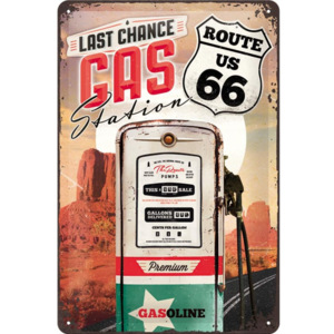 Plechová cedule Gas Route 66