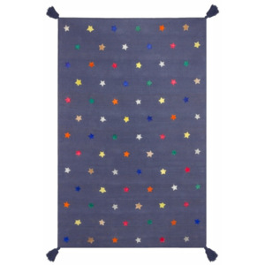 Ručně tkaný modrý koberec Art For Kids Stars, 110 x 160 cm