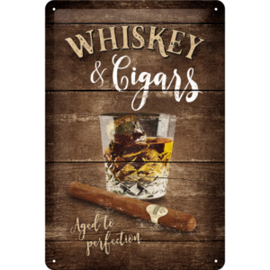 Nostalgic Art Plechová cedule - Whiskey & Cigars 30x20 cm