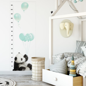 Dekornik Samolepka na zeď - dětský metr Panda mátová, 160x60 cm