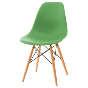 Design2 Židle P016V PP tmavá zelená, dřevo ne nohy