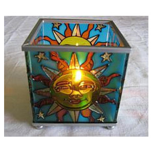 Lampička - skleněný svícen Slunce