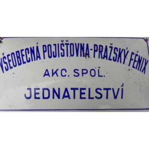 Smaltovaná cedule Všeobecná pojišťovna pražský Fénix