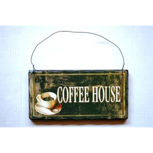 Dřevěná cedule Coffee house