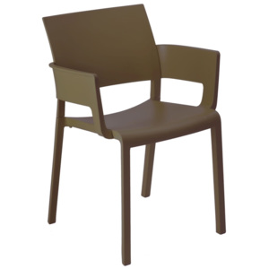 Design2 Židle Fiona s područkami hnědá