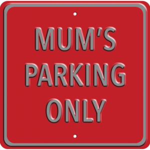 Plechová cedule Mums parking only