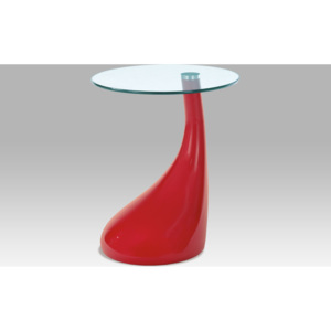 Artium Odkládací stolek plastový | skleněná deska | 45x53cm Barva: červená