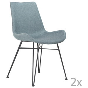Sada 2 světle modrých jídelních židlí DAN– FORM Hype