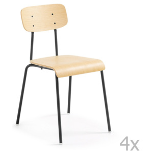 Sada 4 židlí s černou konstrukcí La Forma Klee