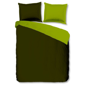 Zelené bavlněné povlečení Muller Textiels Uni Double, 240 x 200 cm