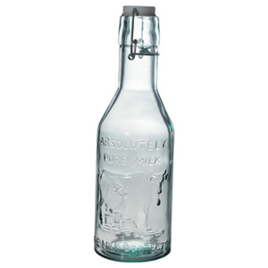 Skleněná láhev z recyklovaného skla na mléko Ego Dekor Authentic, 1 litr