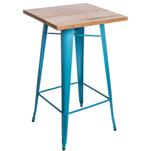 Design2 Stůl barový Paris Wood modrý jasan